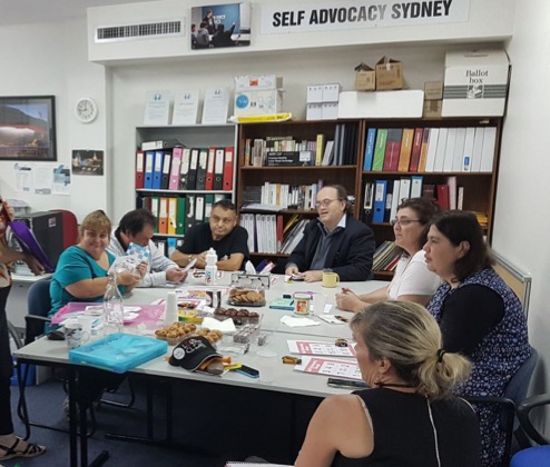 Picture of the Self Advocacy Group Sydney during a Meeting