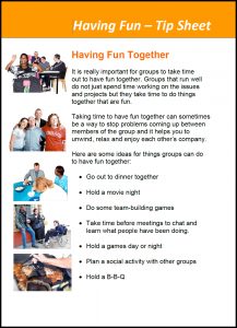 Image for the Good Groups Tool Kits - Having Fun Tip Sheet document