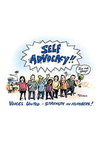 Button for the Self Advocacy Group Poster